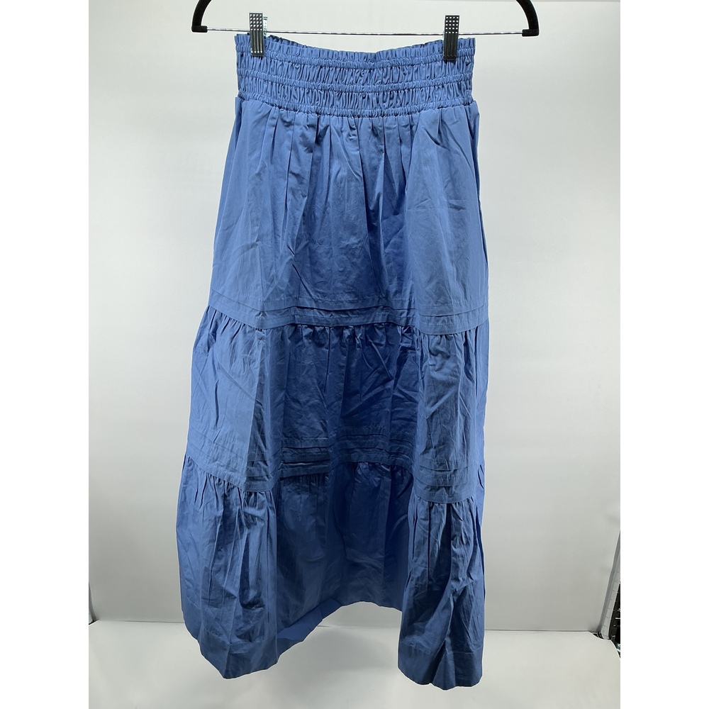 100% Organic Cotton Poplin Tiered Maxi Skirt